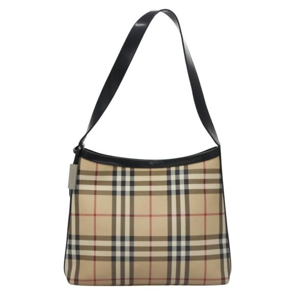 BURBERRY Nova Check Shoulder Bag PVC Beige Auth 106755 - Picture 2 of 16
